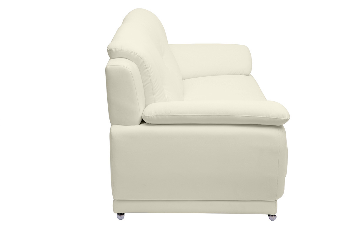 Divano pelle design 3 posti bianco TAMARA - pelle di bufalo