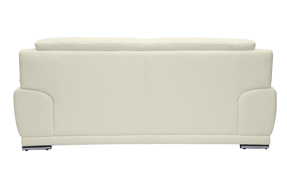 Divano pelle design 3 posti bianco TAMARA - pelle di bufalo