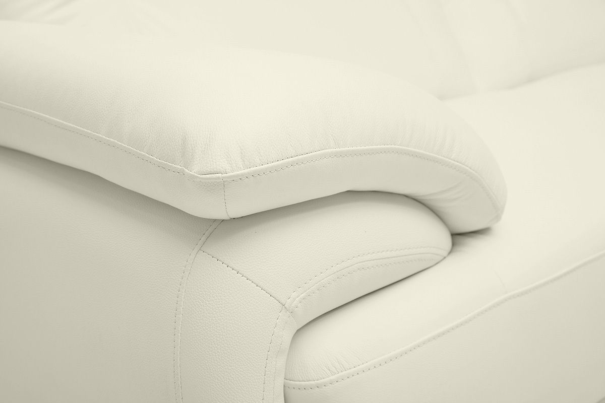Divano pelle design 3 posti bianco TAMARA - pelle di bufalo