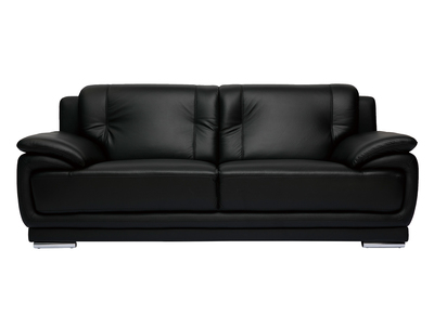 Divano pelle design 3 posti nero TAMARA - pelle di bufalo - Divano pelle design 3 posti nero TAMARA - pelle di bufalo