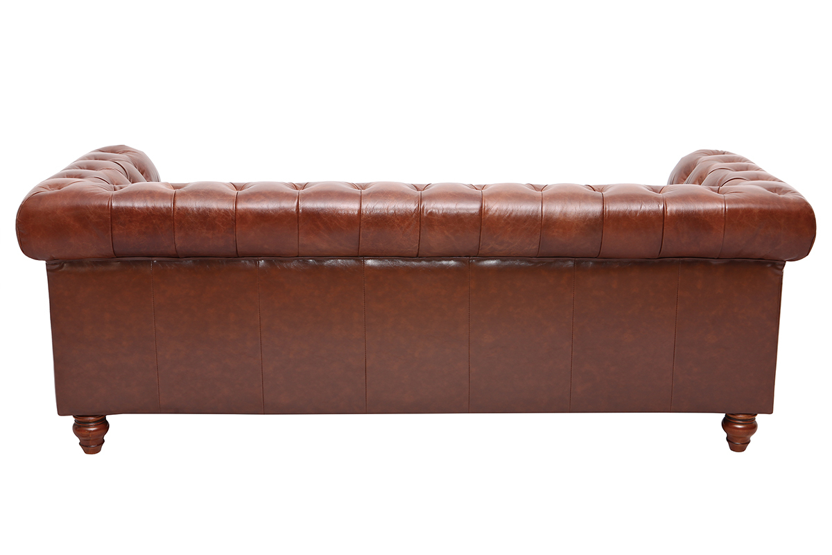 Divano pelle vintage 3 posti cioccolato CHESTERFIELD