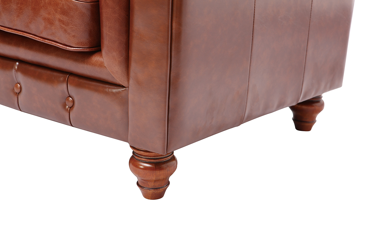 Divano pelle vintage 3 posti cioccolato CHESTERFIELD