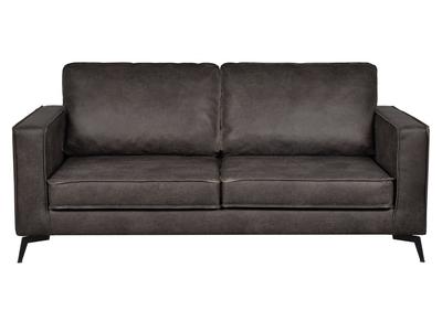 Divano pelle vintage nero 3 posti SONNY - pelle bovina ricostituita - Divano pelle vintage nero 3 posti SONNY - pelle bovina ricostituita