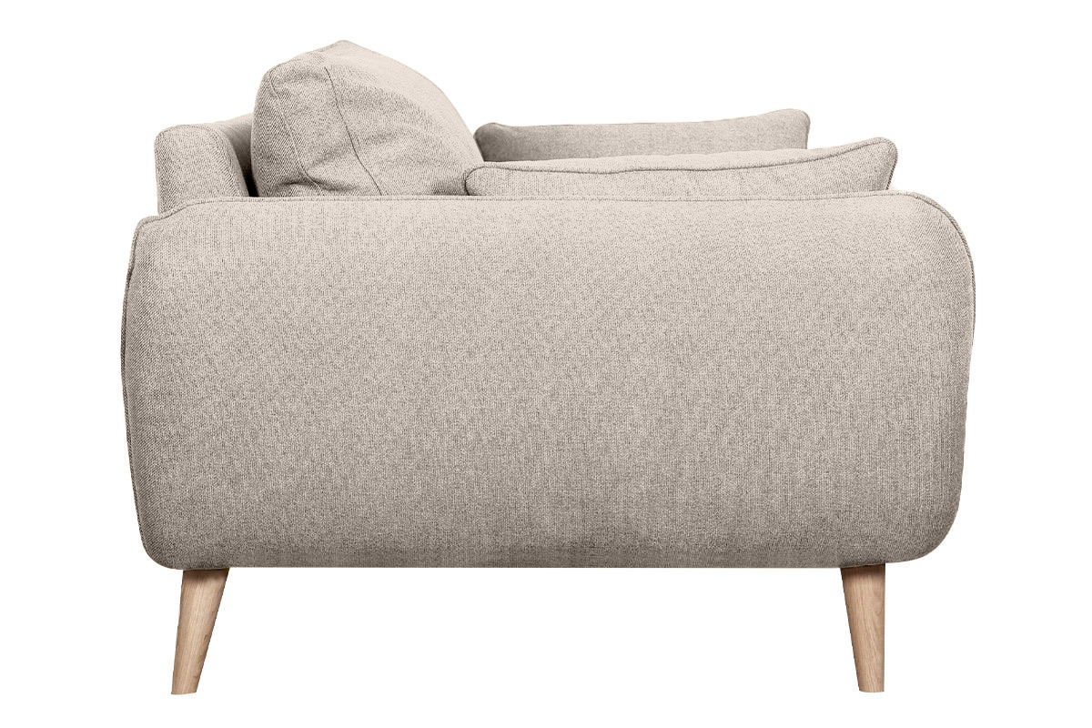 Divano scandinavo 2 posti beige base legno massello di faggio CREEP