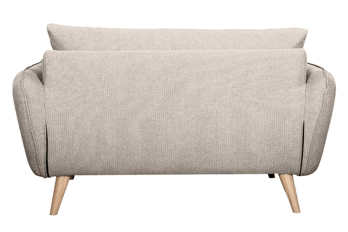 Divano scandinavo 2 posti beige base legno massello di faggio CREEP