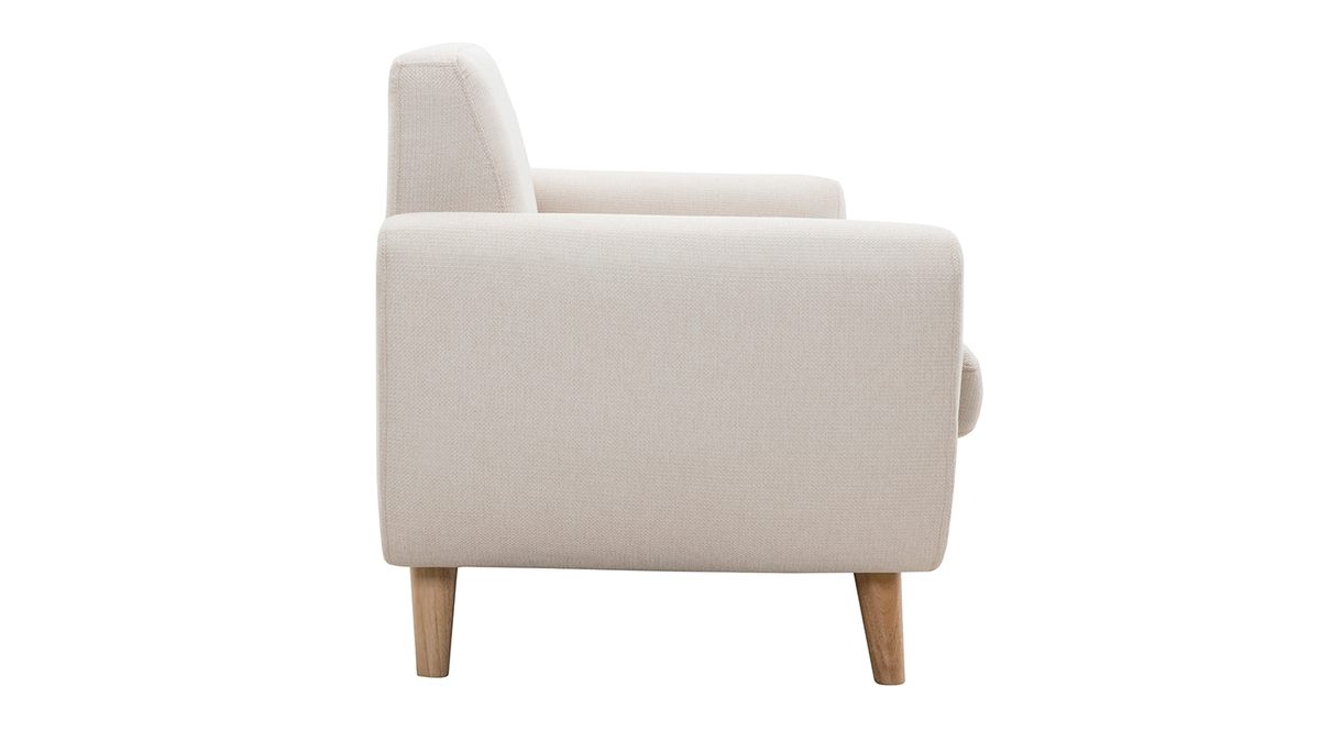 Divano scandinavo 2 posti beige e massello di hevea PURE