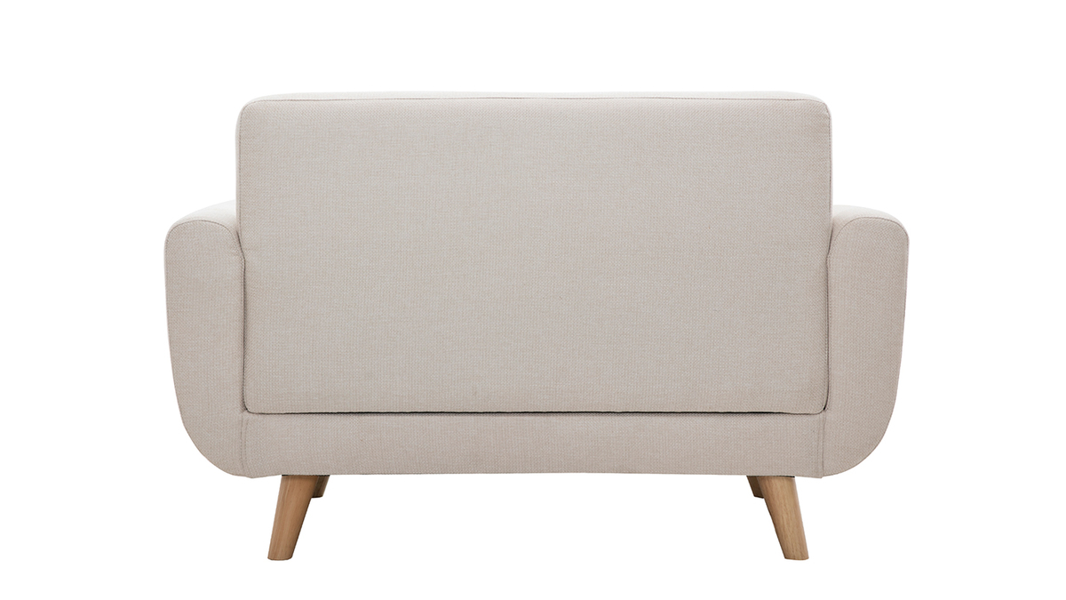 Divano scandinavo 2 posti beige e massello di hevea PURE