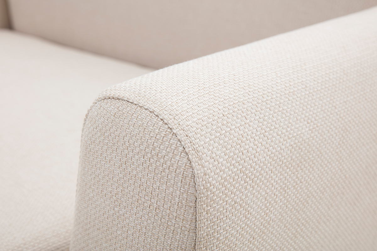 Divano scandinavo 2 posti beige e massello di hevea PURE