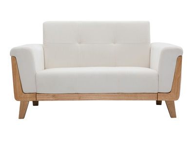 Divano scandinavo 2 posti bianco piedi legno FJORD