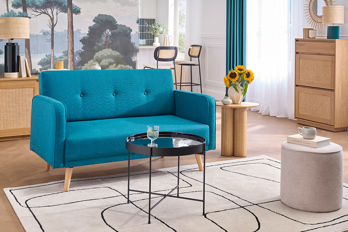 Divano scandinavo 2 posti blu anatra ULLA
