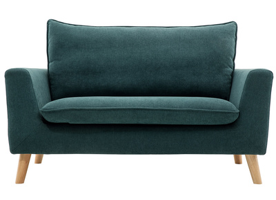 Divano scandinavo 2 posti effetto velluto blu anatra JONAS