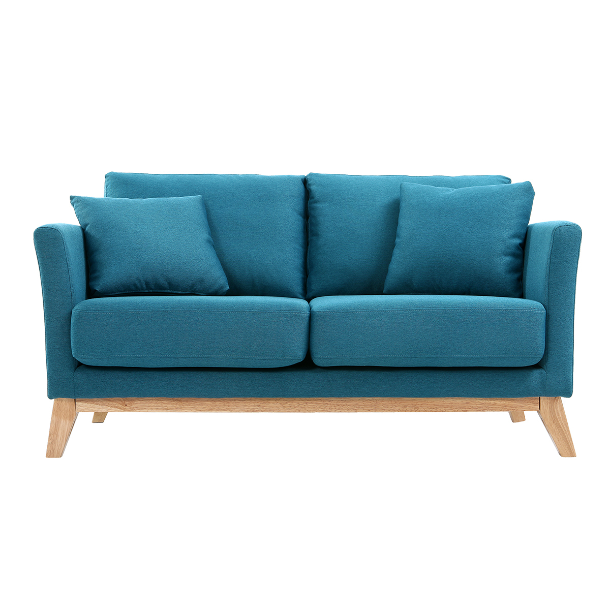 Divano scandinavo 2 posti foglia di tè e piedi in legno chiaro OSLO