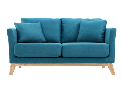 Divano scandinavo 2 posti foglia di tè e piedi in legno chiaro OSLO