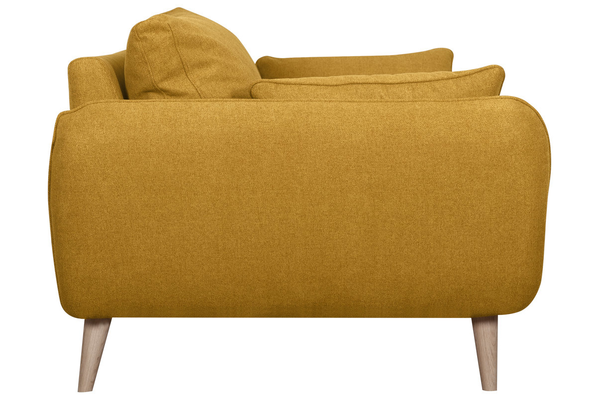 Divano scandinavo 2 posti giallo cumino base legno massello di faggio CREEP