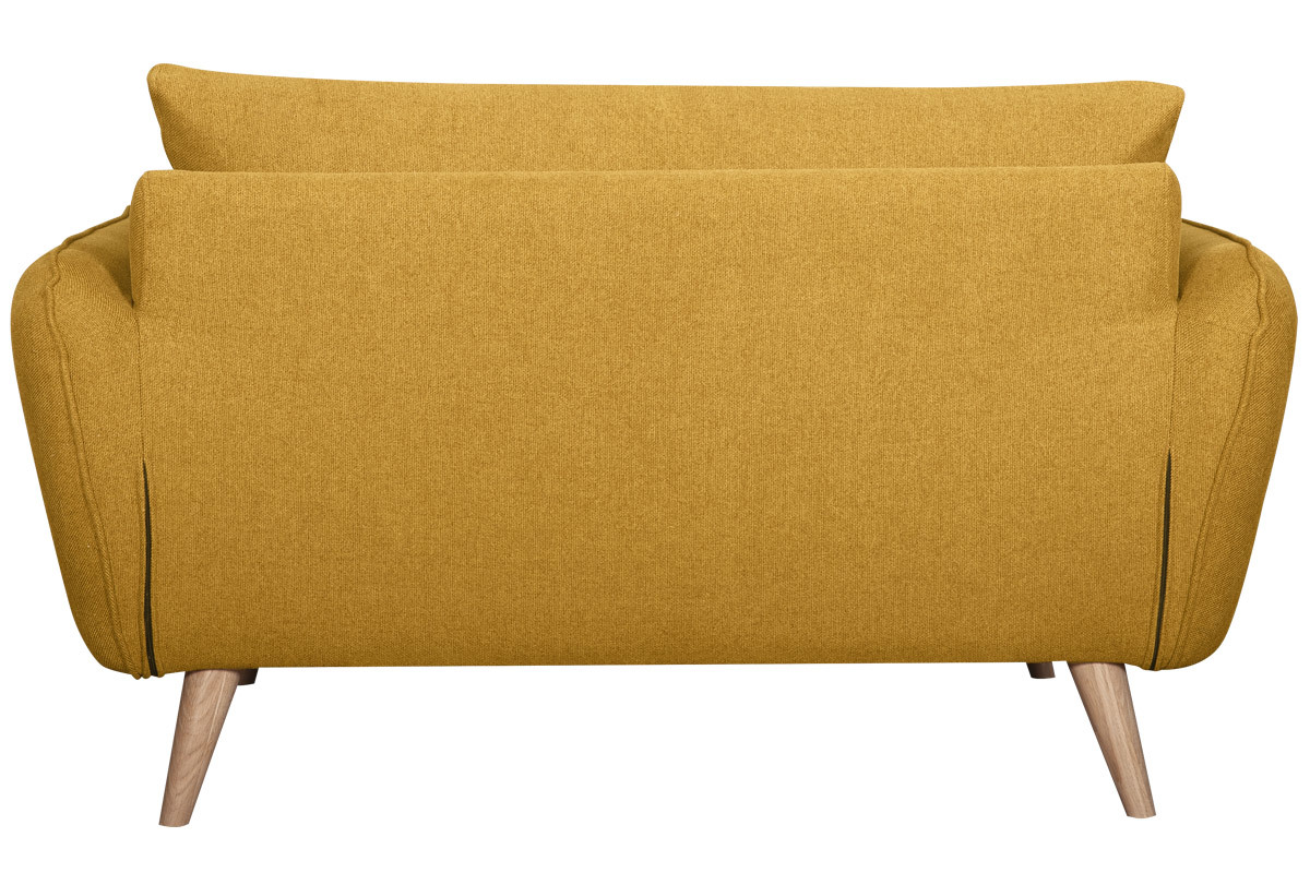 Divano scandinavo 2 posti giallo cumino base legno massello di faggio CREEP
