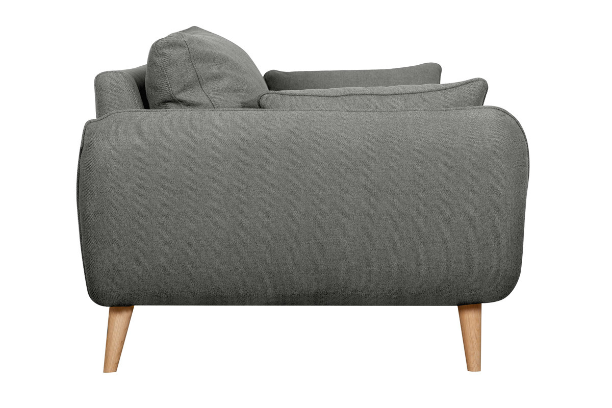 Divano scandinavo 2 posti grigio antracite base legno massello di faggio CREEP
