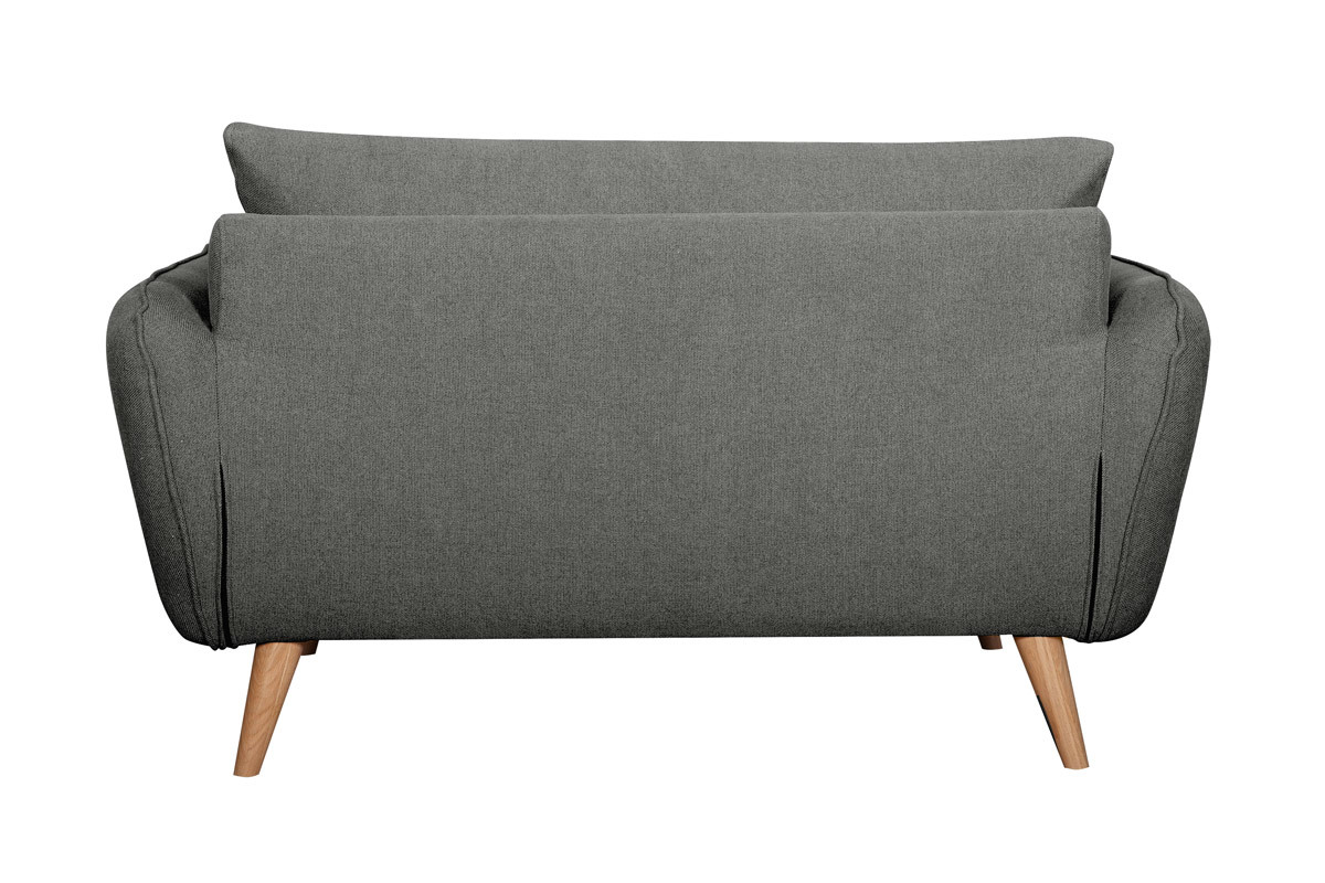 Divano scandinavo 2 posti grigio antracite base legno massello di faggio CREEP