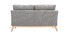 Divano Scandinavo 2 Posti YOKO Miliboo - Grigio Con Piedi In Legno, Incl. Cuscini Lombari