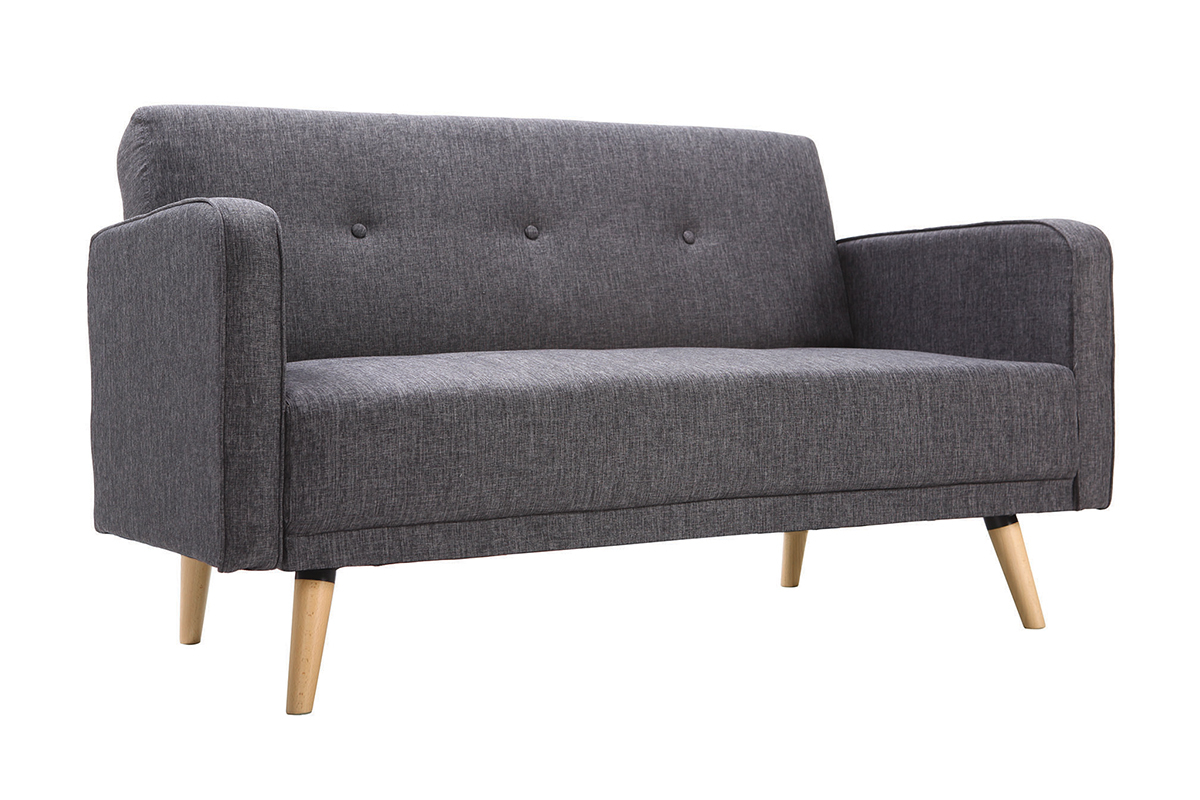 Divano scandinavo 2 posti grigio scuro ULLA
