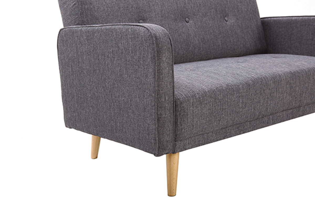 Divano scandinavo 2 posti grigio scuro ULLA
