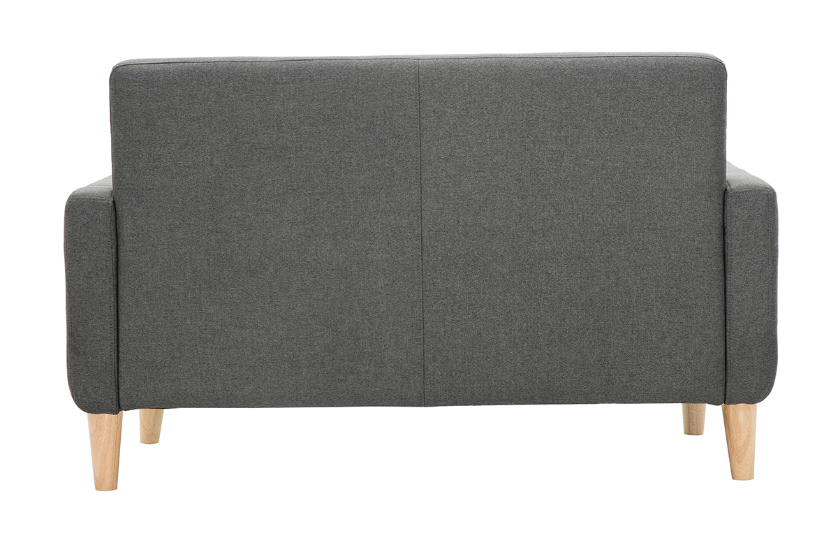 Divano scandinavo 2 posti in tessuto grigio scuro LUNA