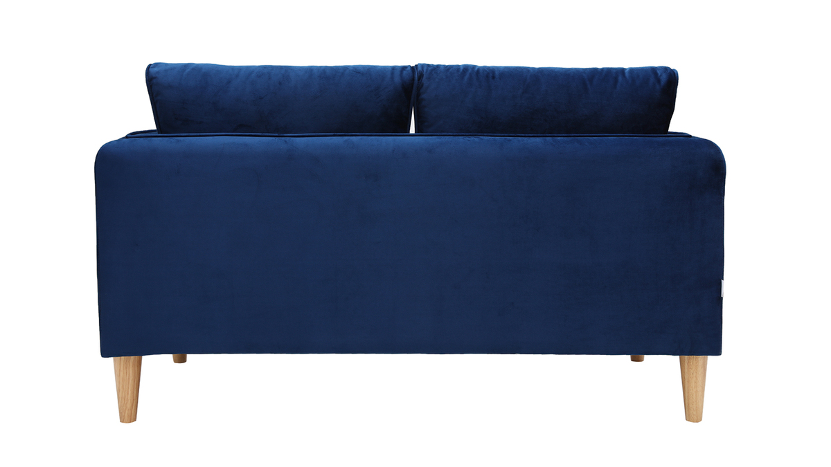 Divano scandinavo 2 posti in velluto blu KURT