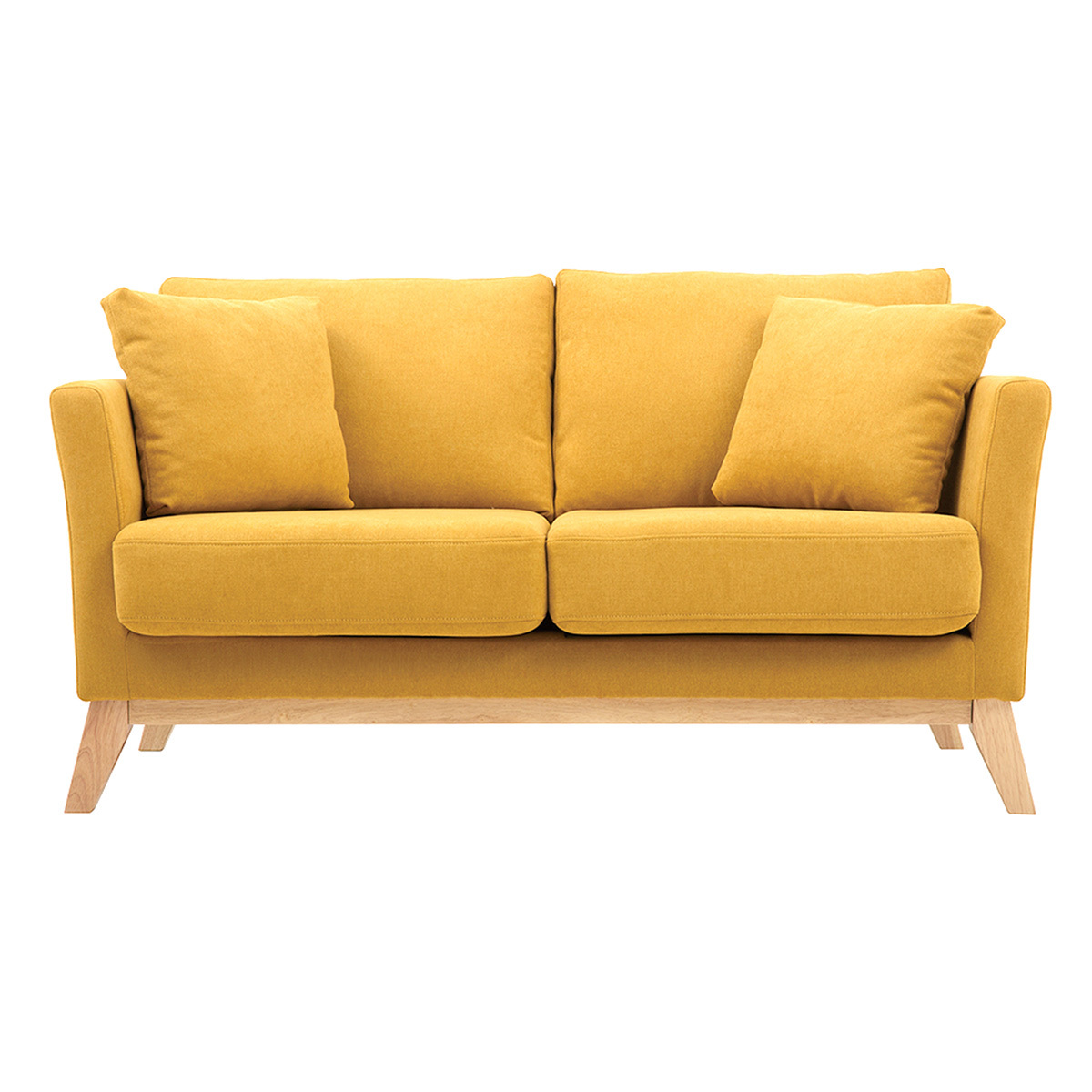 Divano scandinavo 2 posti sfoderabile effetto velluto giallo senape OSLO