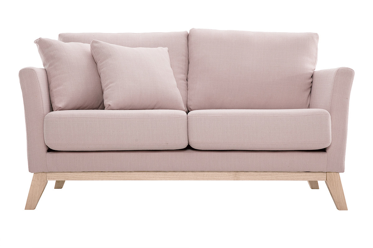 Divano scandinavo 2 posti sfoderabile rosa OSLO