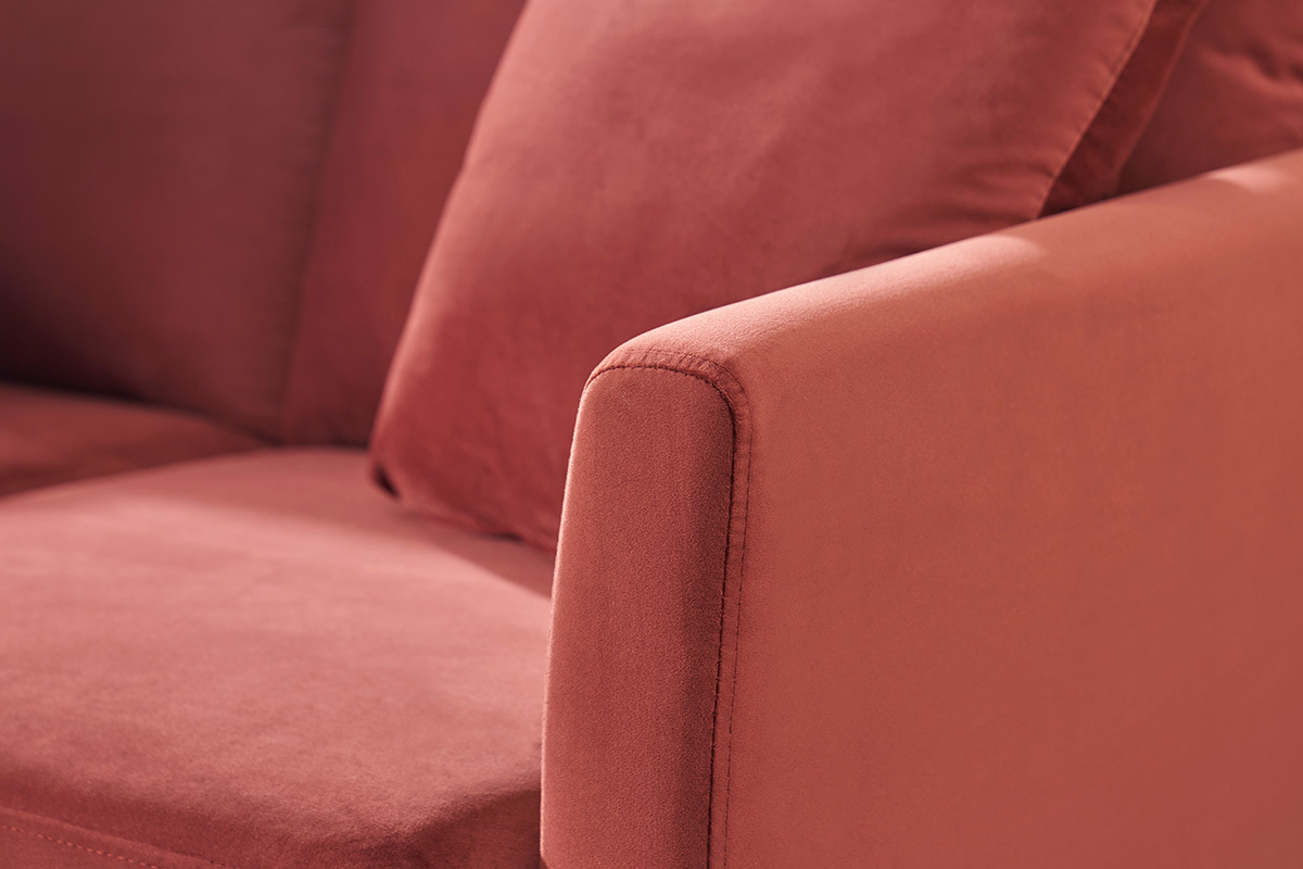 Divano scandinavo 2 posti sfoderabile velluto bordeaux OSLO