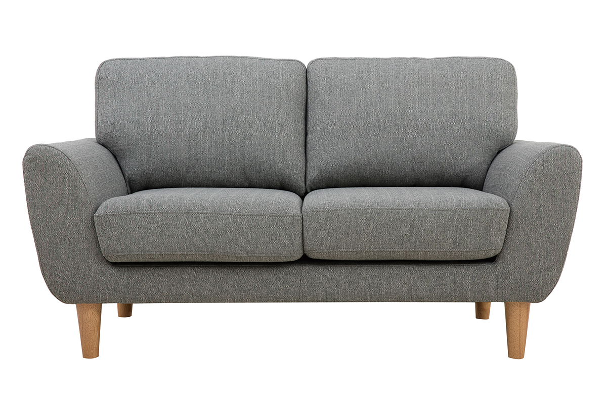 Divano scandinavo 2 posti tessuto grigio chiaro ALICE