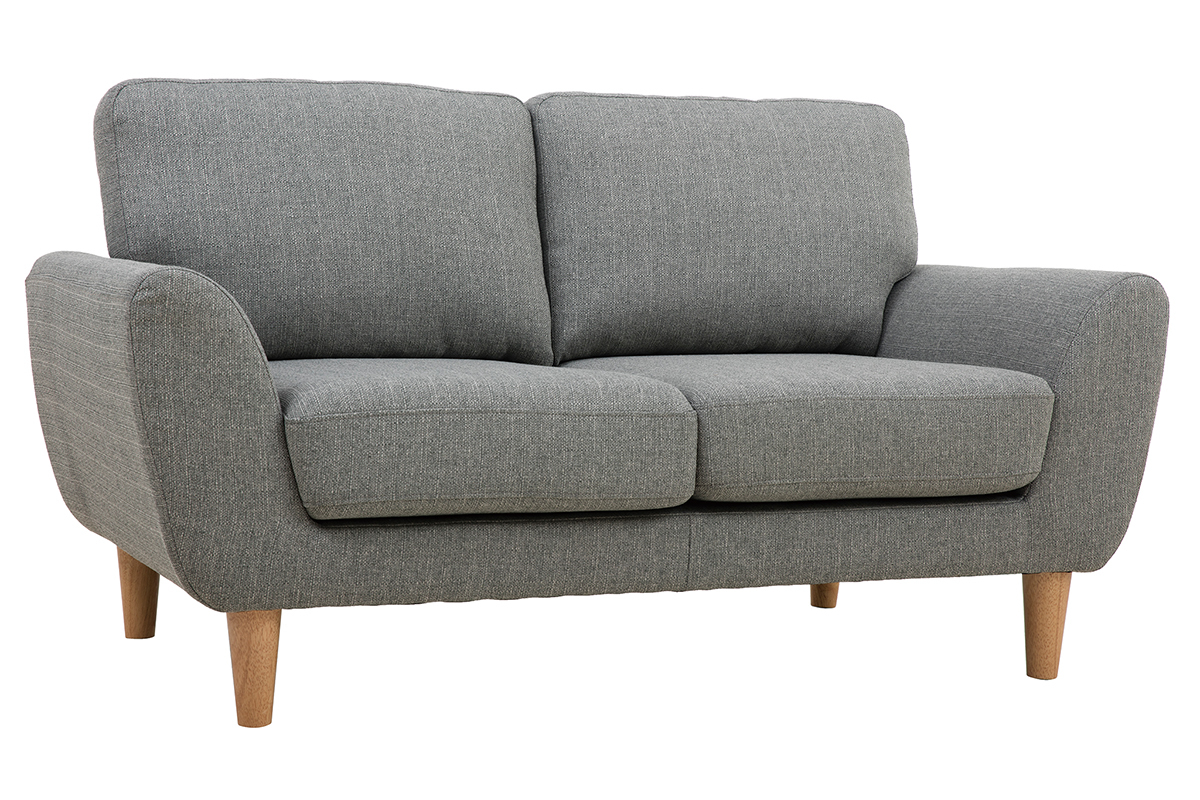 Divano scandinavo 2 posti tessuto grigio chiaro ALICE