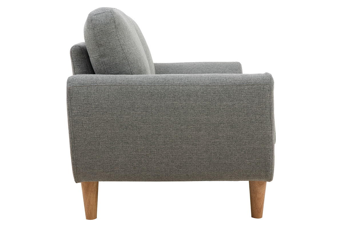 Divano scandinavo 2 posti tessuto grigio chiaro ALICE