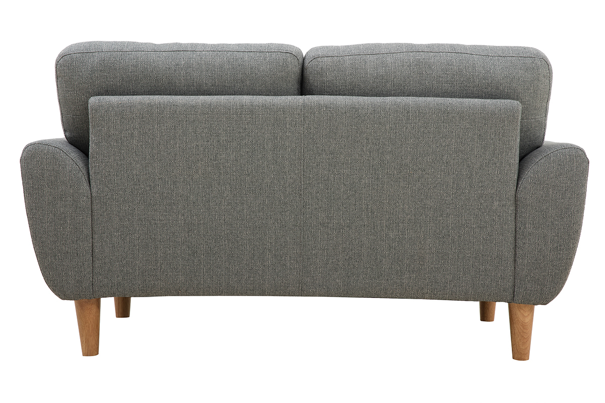 Divano scandinavo 2 posti tessuto grigio chiaro ALICE