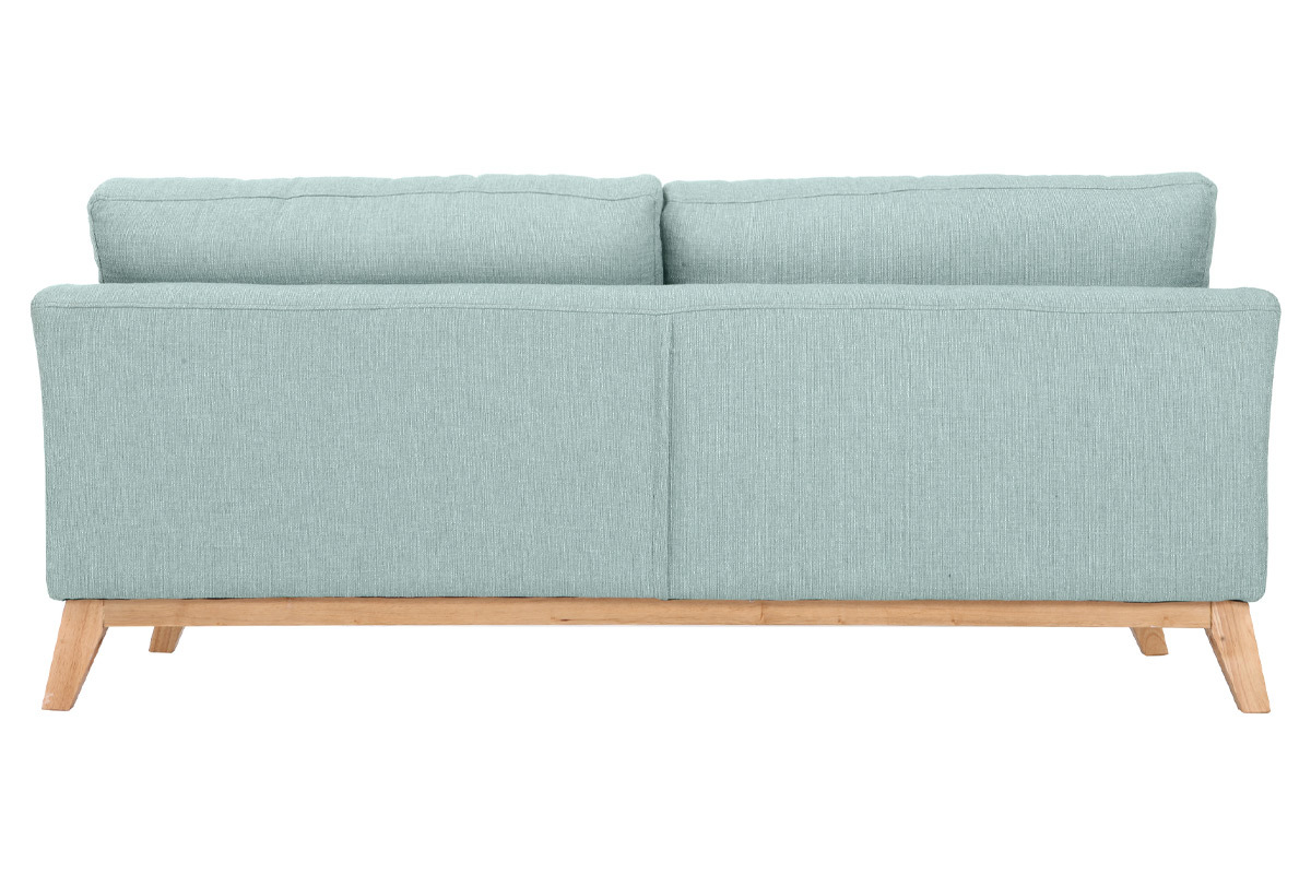 Divano scandinavo 3 posti blu laguna piedi legno OSLO