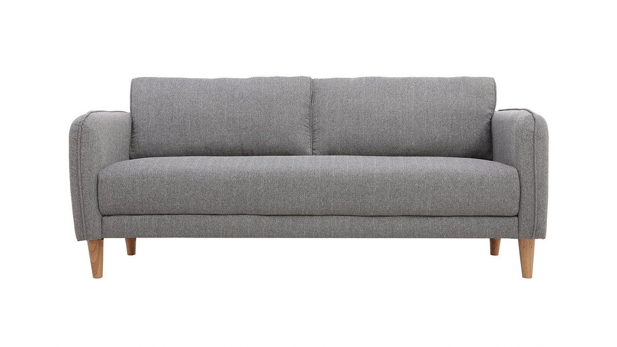 Divano scandinavo 3 posti grigio chiaro KURT