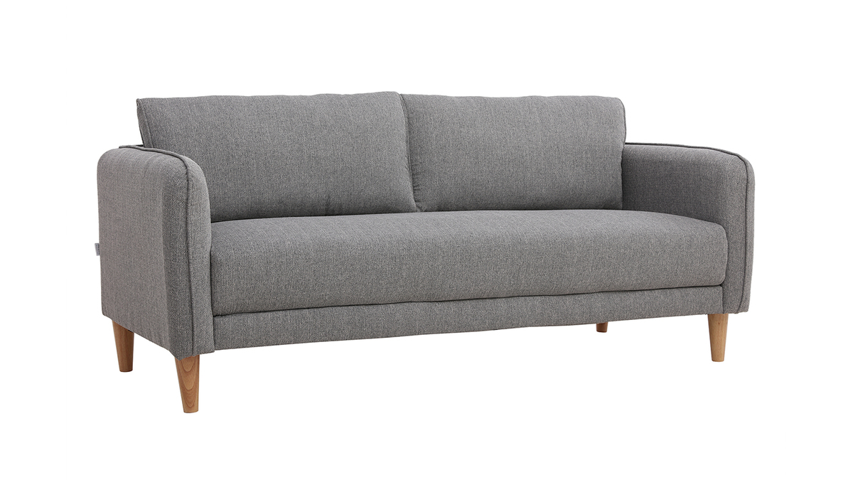 Divano scandinavo 3 posti grigio chiaro KURT