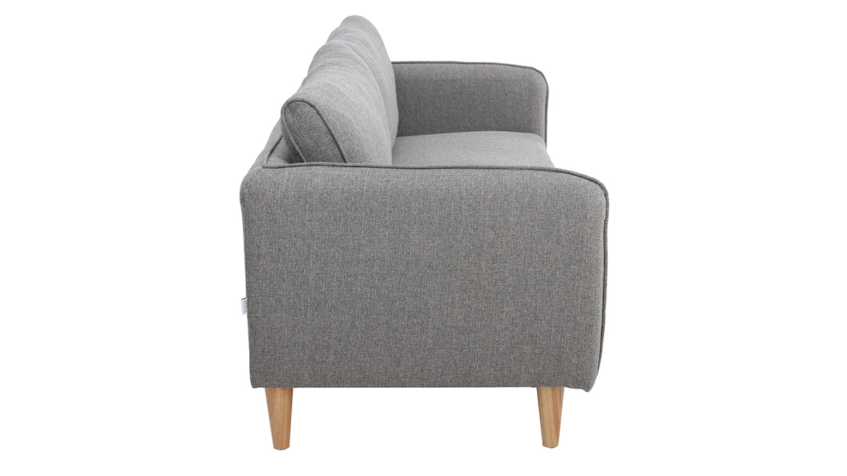 Divano scandinavo 3 posti grigio chiaro KURT