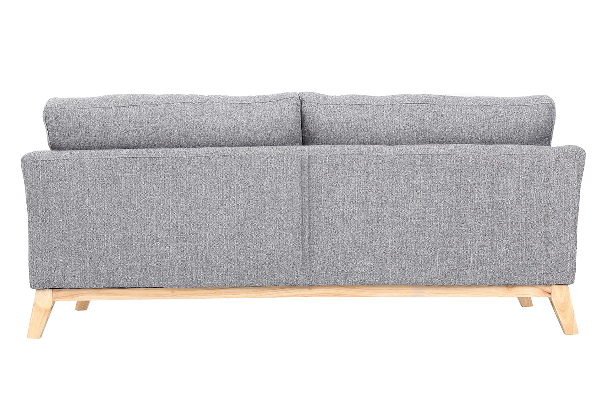 Divano scandinavo 3 posti grigio chiaro piedi legno OSLO