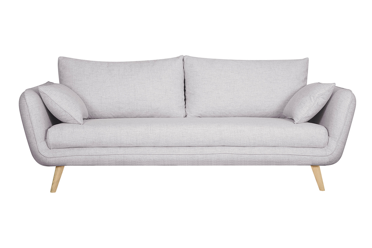 Divano scandinavo 3 posti grigio chiaro screziato CREEP