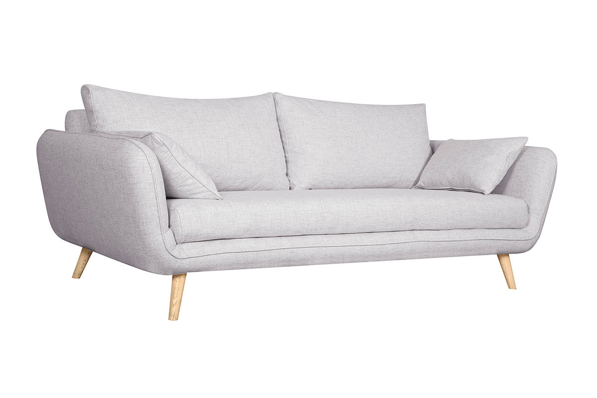 Divano scandinavo 3 posti grigio chiaro screziato CREEP