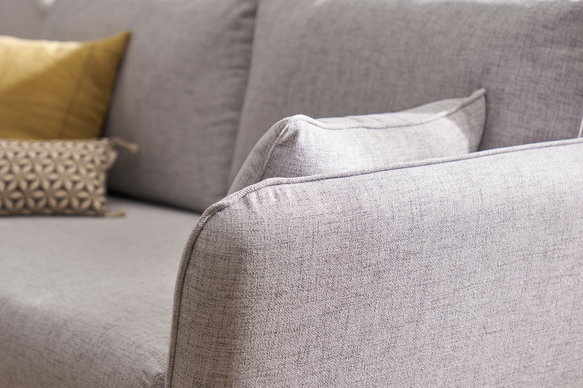 Divano scandinavo 3 posti grigio chiaro screziato CREEP