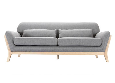 Divano scandinavo 3 posti grigio piedi legno YOKO