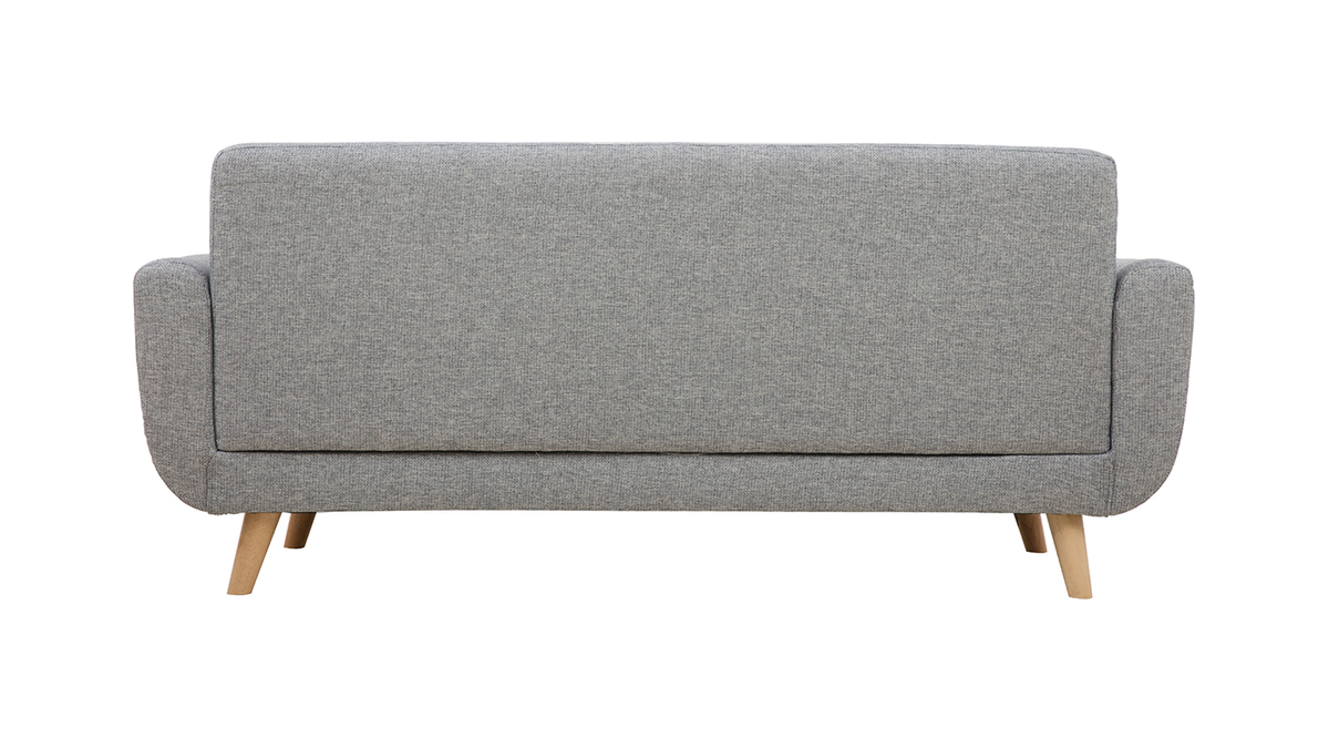 Divano scandinavo 3 posti in grigio chiaro e legno PURE