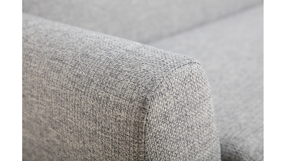 Divano scandinavo 3 posti in grigio chiaro e legno PURE