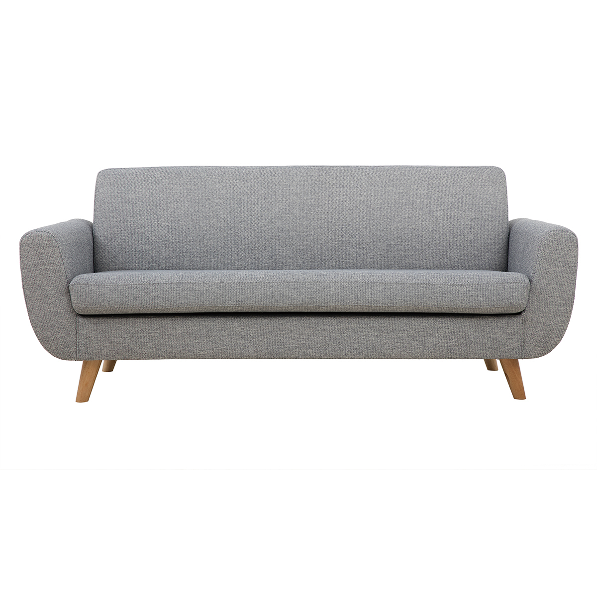 Divano scandinavo 3 posti in grigio chiaro e legno PURE