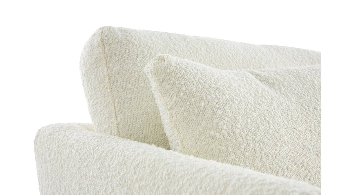 Divano scandinavo 3 posti sfoderabile bianco effetto lana boucl OSLO