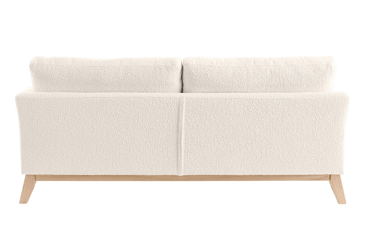 Divano scandinavo 3 posti sfoderabile bianco effetto lana boucl OSLO