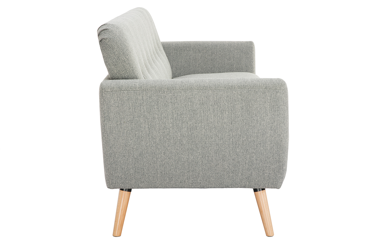 Divano scandinavo 3 posti tessuto grigio chiaro KYNO