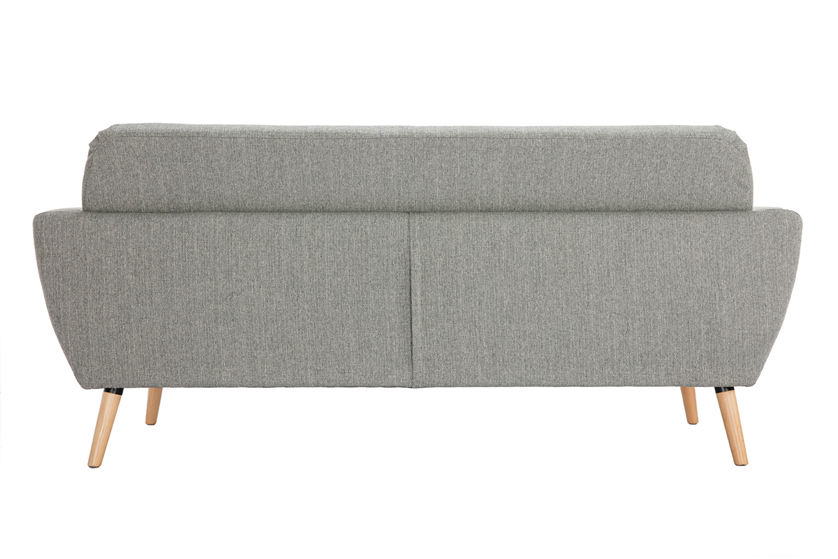 Divano scandinavo 3 posti tessuto grigio chiaro KYNO