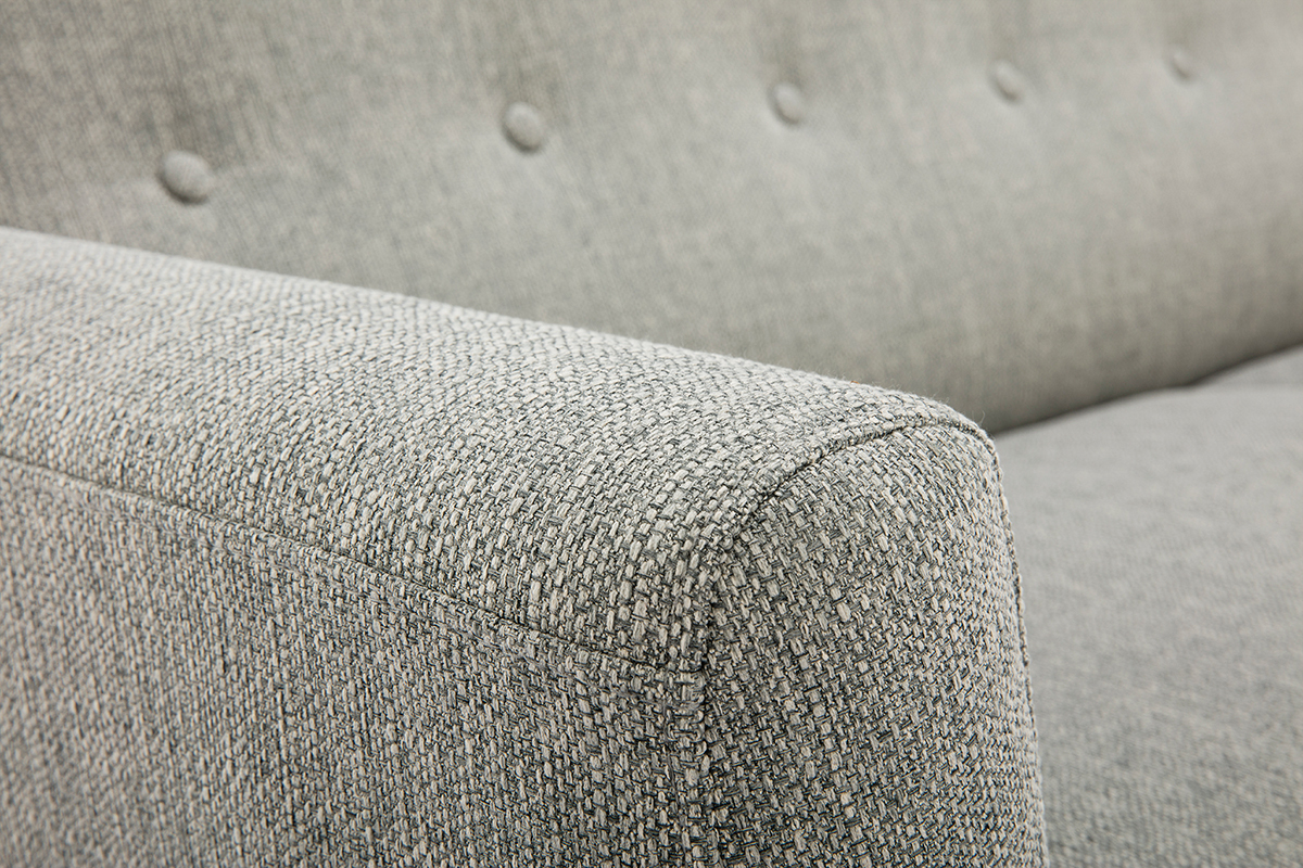 Divano scandinavo 3 posti tessuto grigio chiaro KYNO